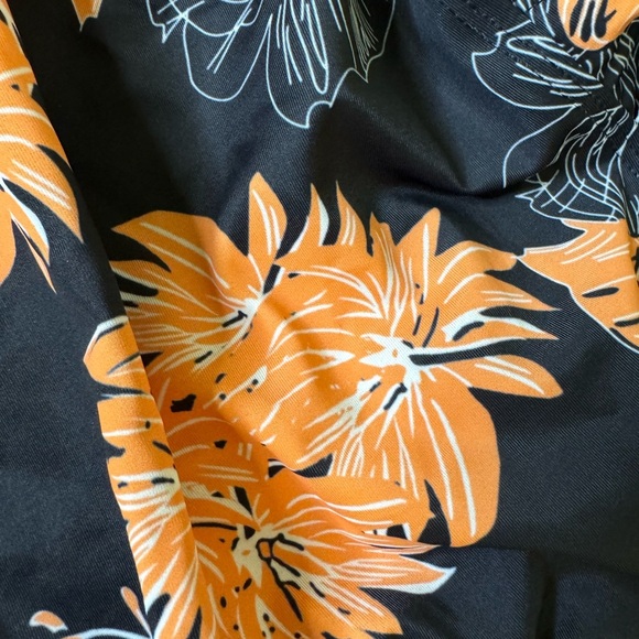 NWOT Black and Orange One-Piece Swimsuit with Halter Neck - Picture 4 of 7